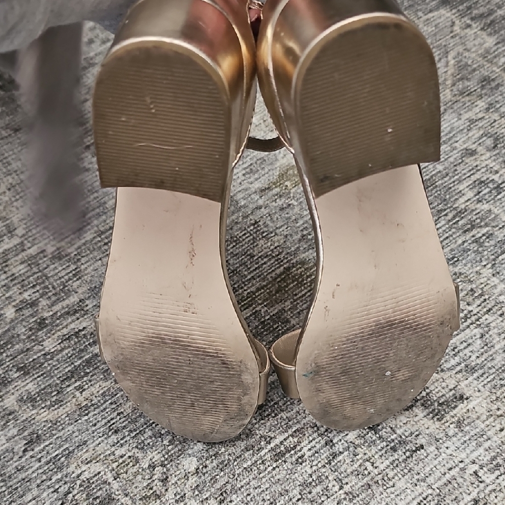 The Touch Gold Ankle Strap Sandals - Picture 7 of 7